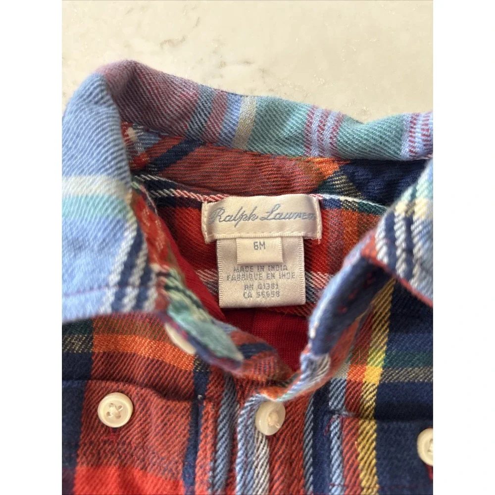 ralph lauren polo 6m Plaid One Piece Flannel Lined Lumberjack Suit Baby Boy